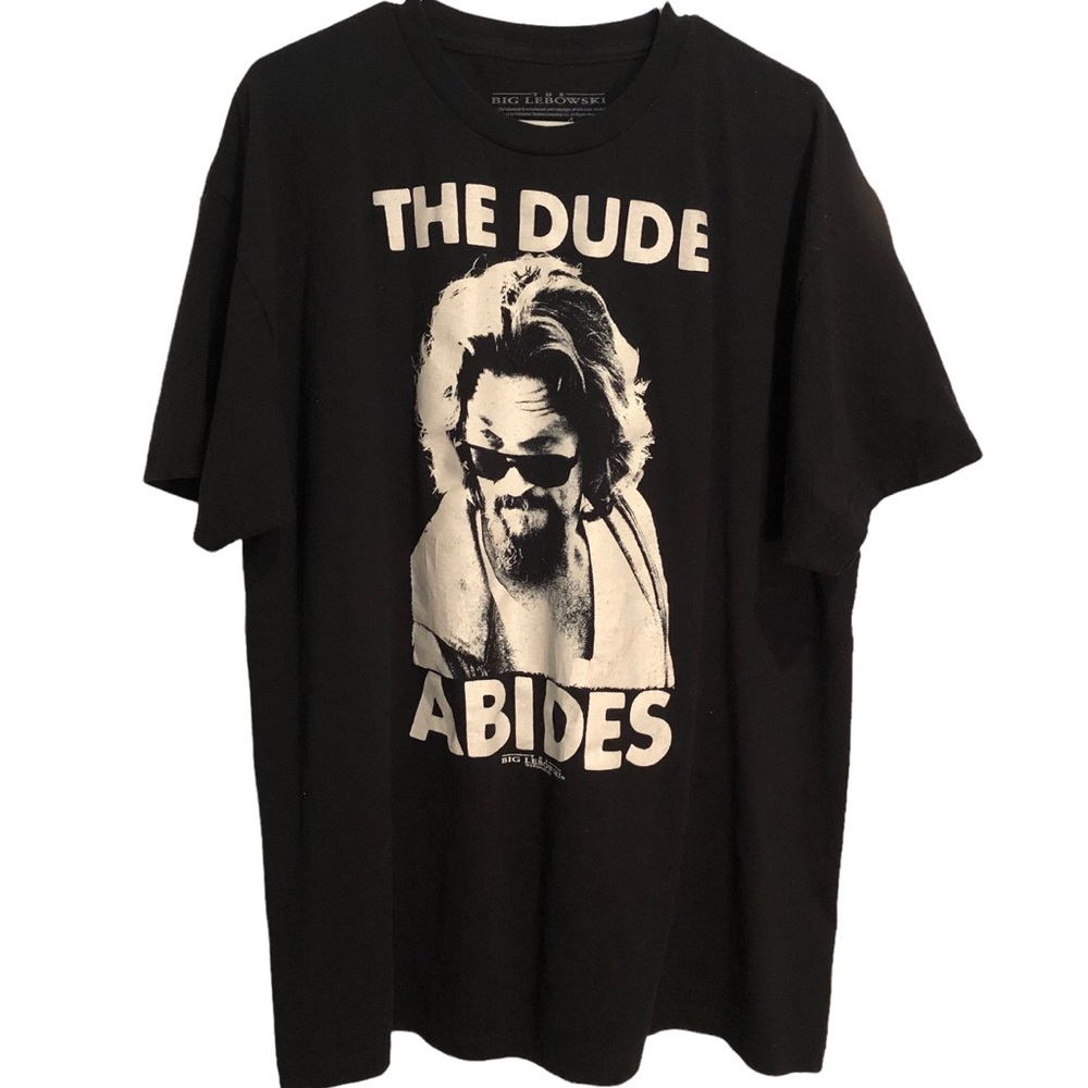 Sz 2X The Big Lebowski The Dude Abides Universal Studios SS graphic movie tee